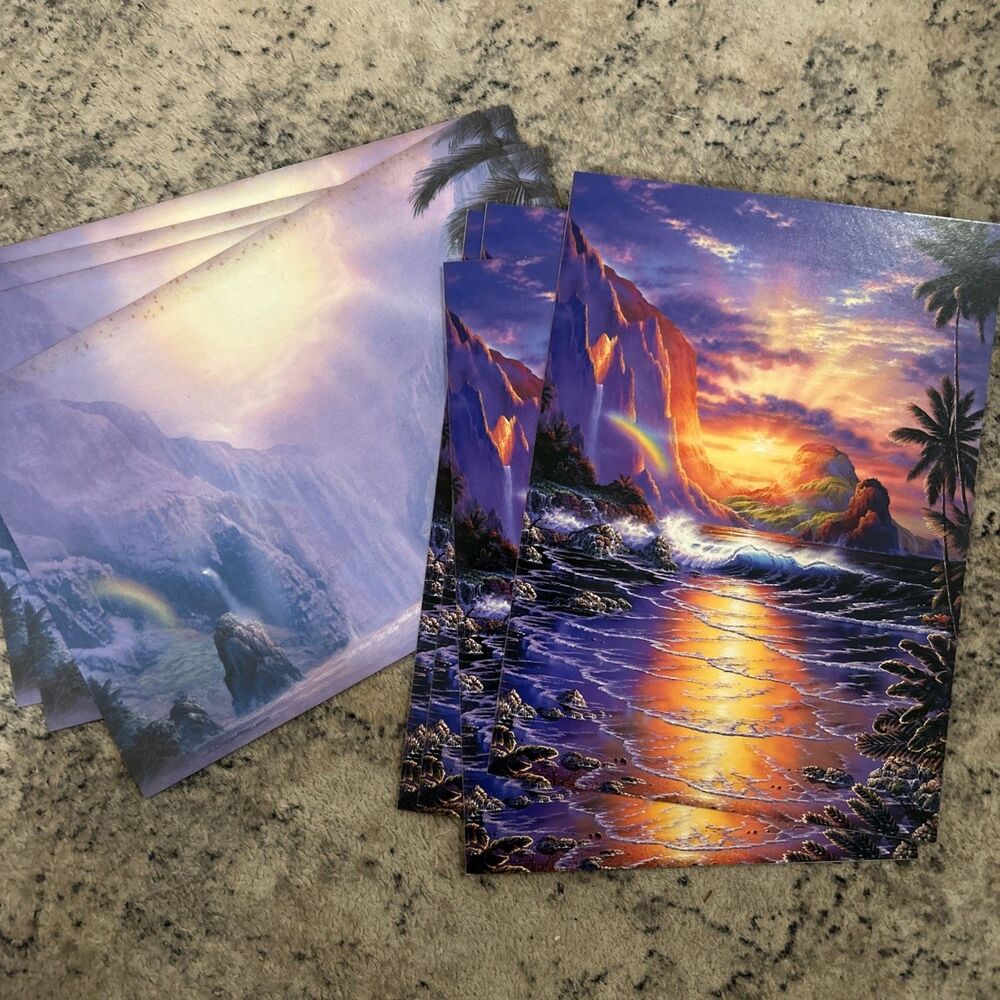 Hawaii Tropical Tree-Free Greeting Cards 4 Cards And Envelopes Eco Friendly‎